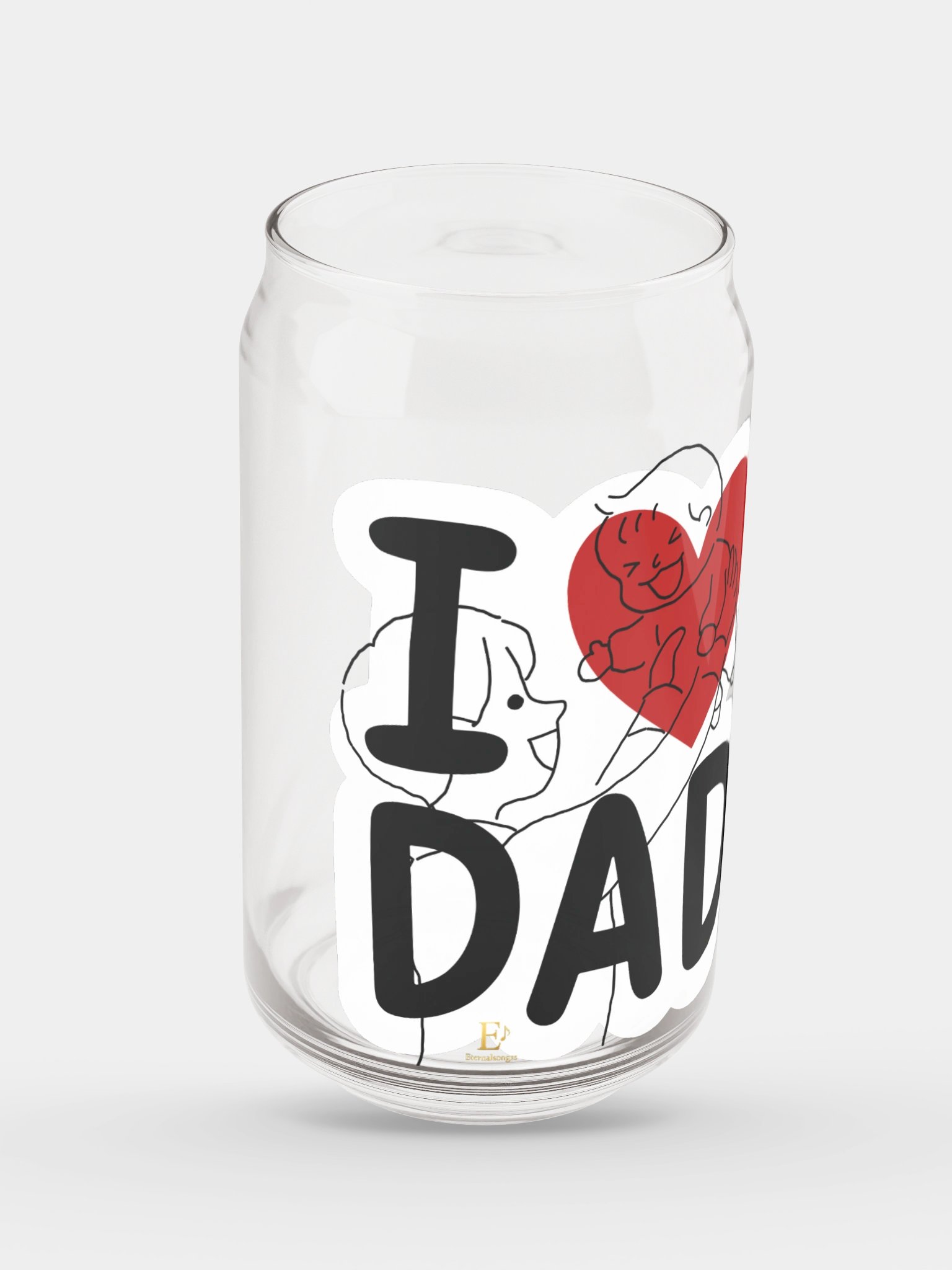 I Heart Dad Can Glass product image (2)