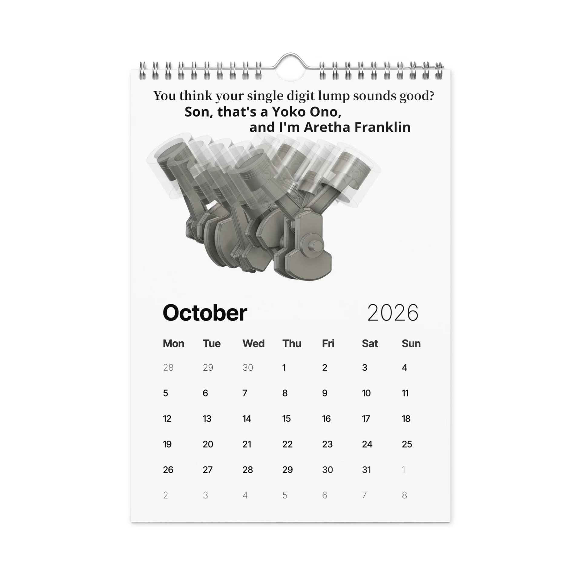 Engine Calendar D4A 2026 Engine Themed Calendar | Driving 4 Answers
