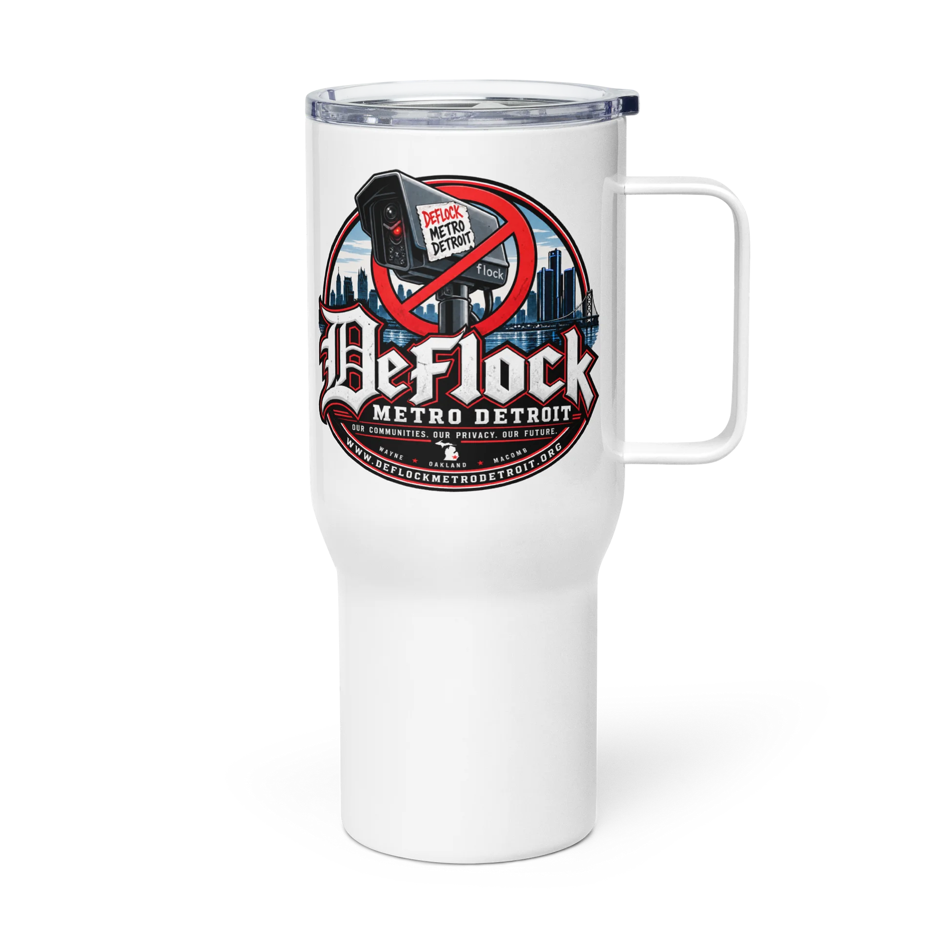 DeFlock Metro Detroit Logo Travel Mug With Handle product image (3)