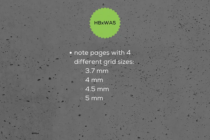 grid note pages - HBxWA5 - various grid sizes - 3.7/4/4.5/5 mm product image (2)