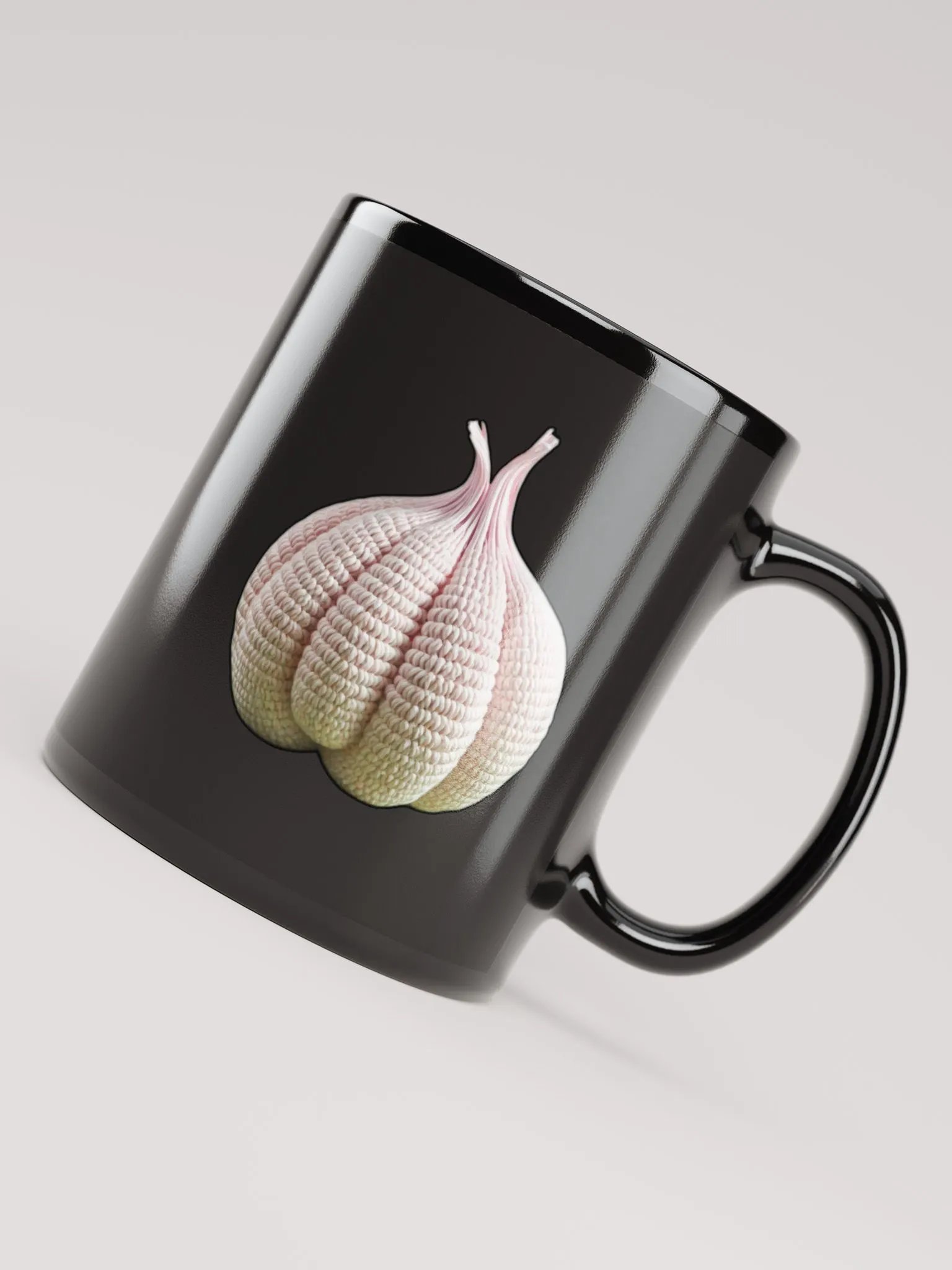 CozyAvocado Black Glossy Garlic Mug #1 product image (4)