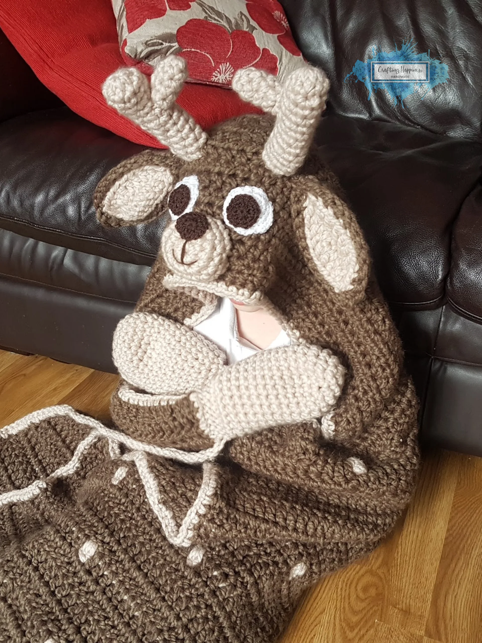 Deer Hooded Blanket Crochet | Chunky Animal Blanket (PDF Pattern product image (4)