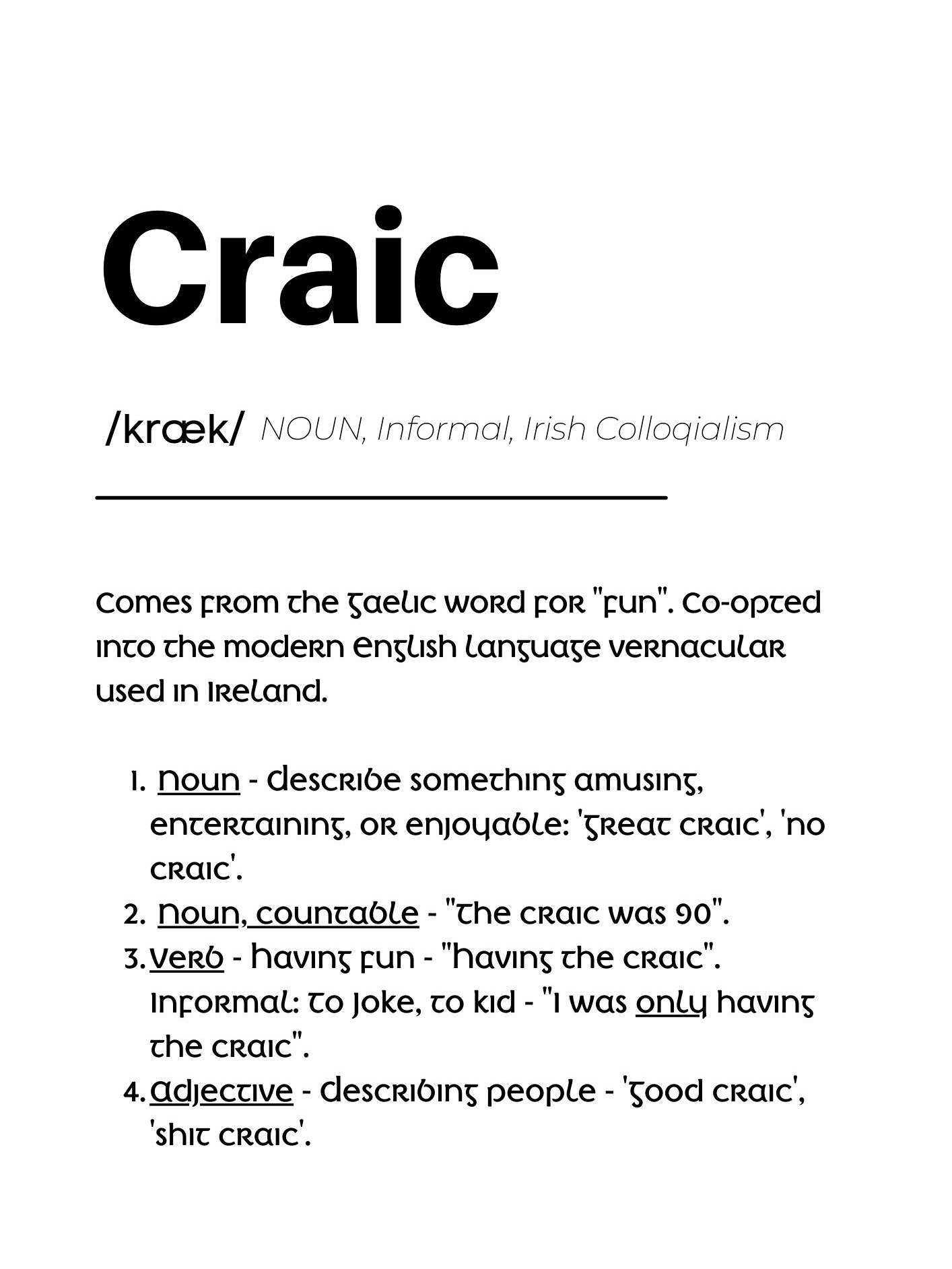 The Definition Of Craic High-Res Digital Download [Ready To Print] product image (1)