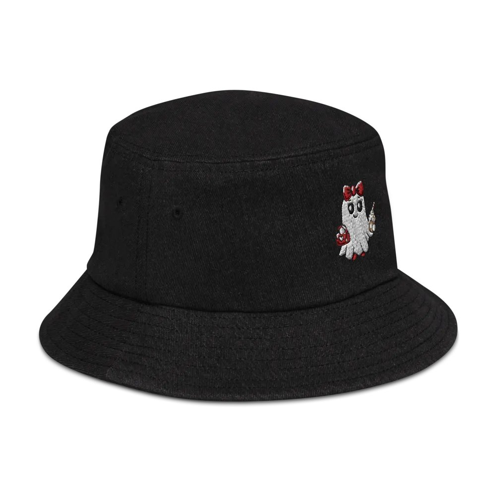 Stylish Ghost Embroidered Denim Bucket Hat product image (3)