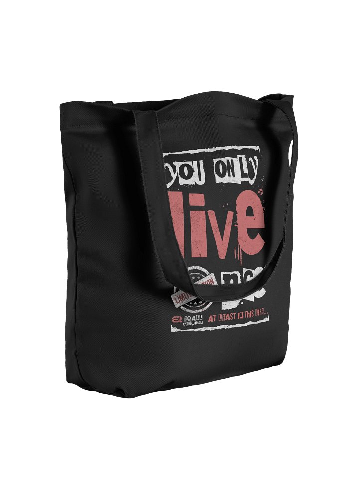 You Only Live Once! ECO Tote-bag_ R3CVR.i mode by EQALL® Essentials_Blush Red product image (2)