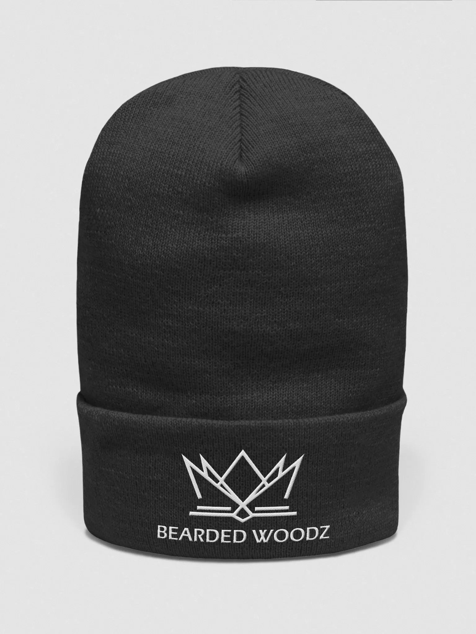 Bearded Woodz Classic Beanie (White Embroidery) product image (1)