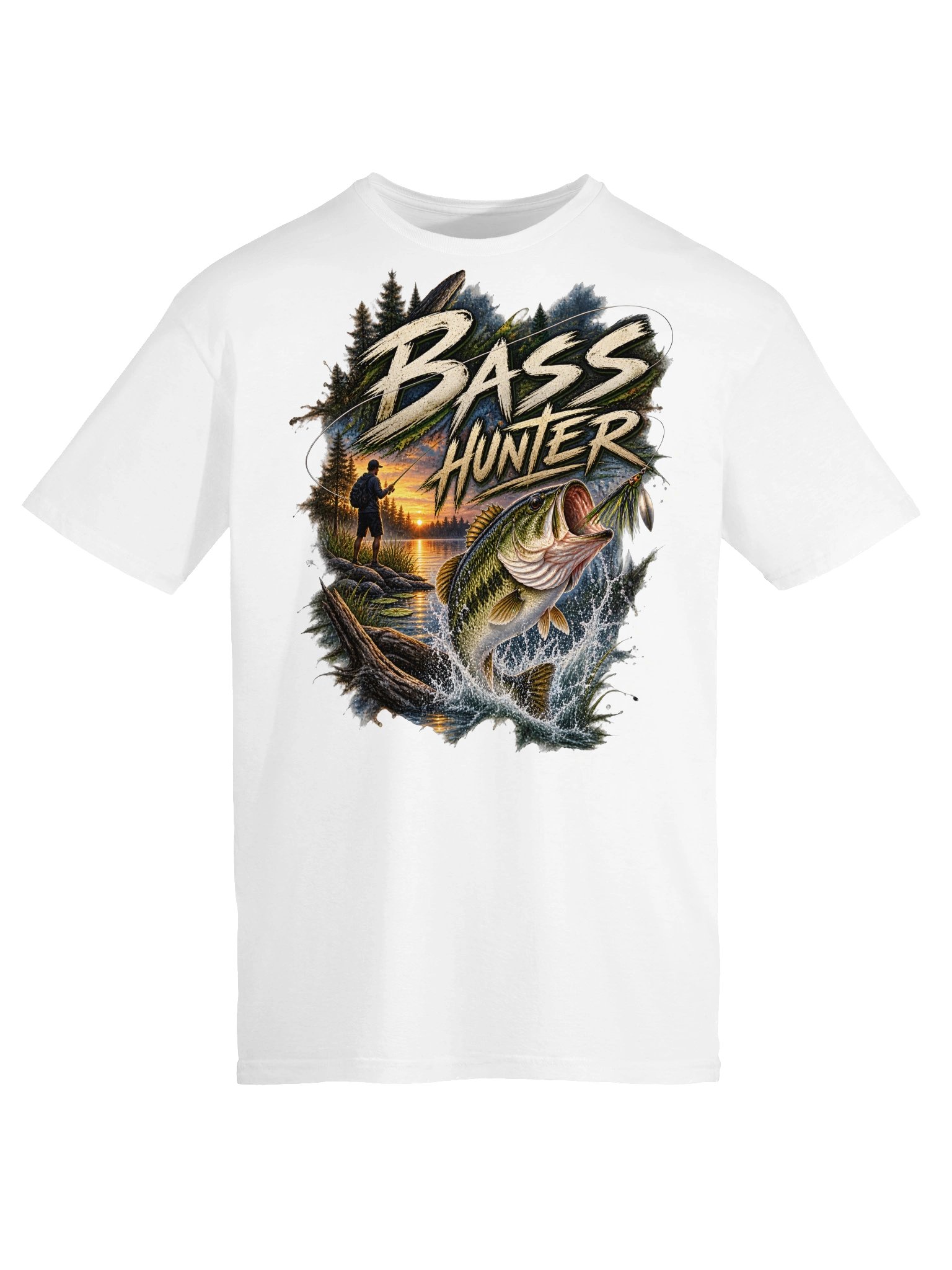 Bass Hunter Sunset Fishing Tee product image (5)