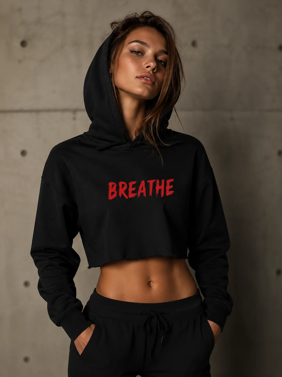 BREATHE Bold Crop Hoodie product image (1)