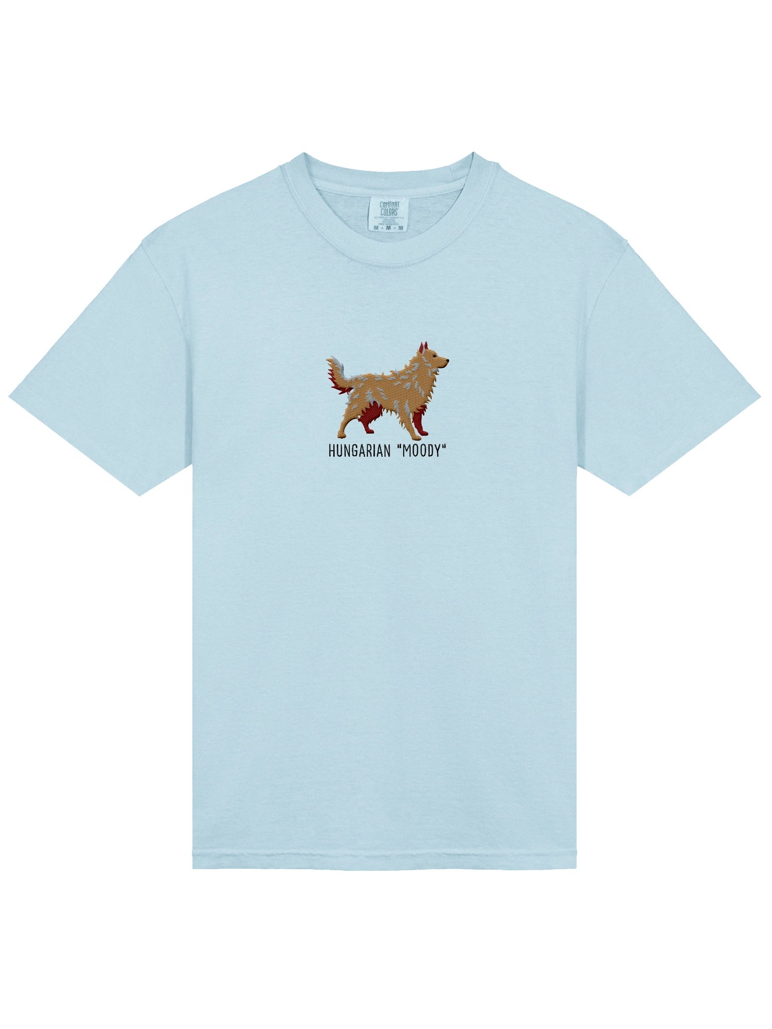 Hungarian Moody T-Shirt(Embroidered) of a Hungarian Mudi(Tan) product image (6)