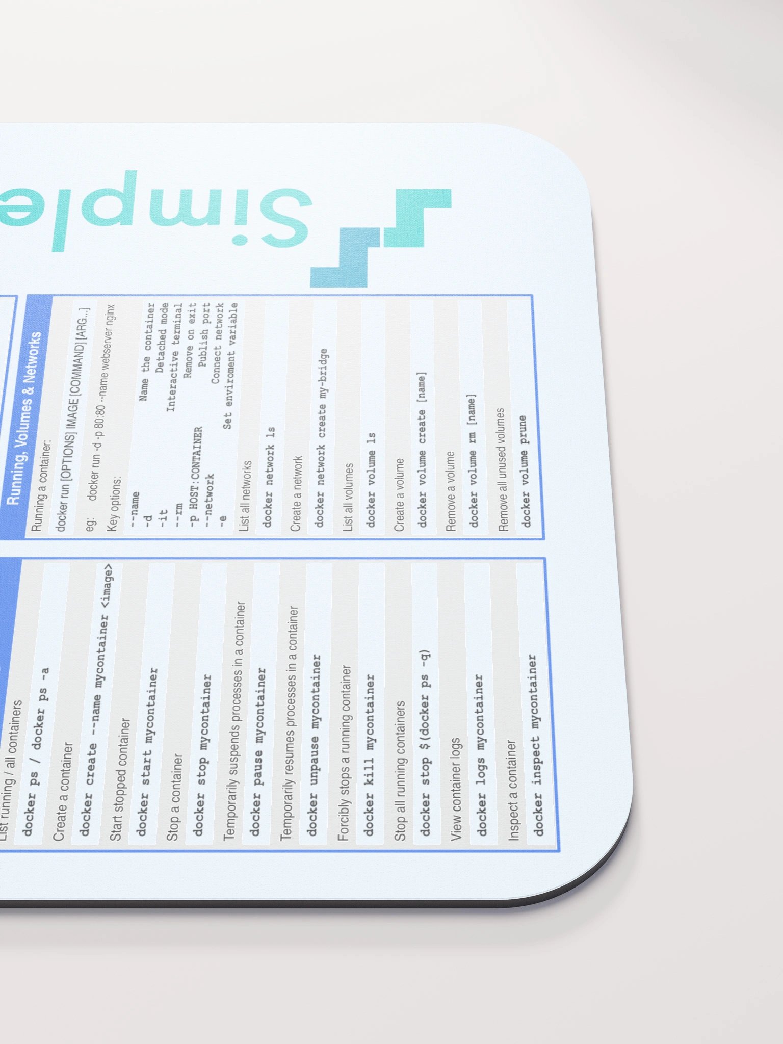 Docker Cheat Sheet Mouse Mat product image (5)