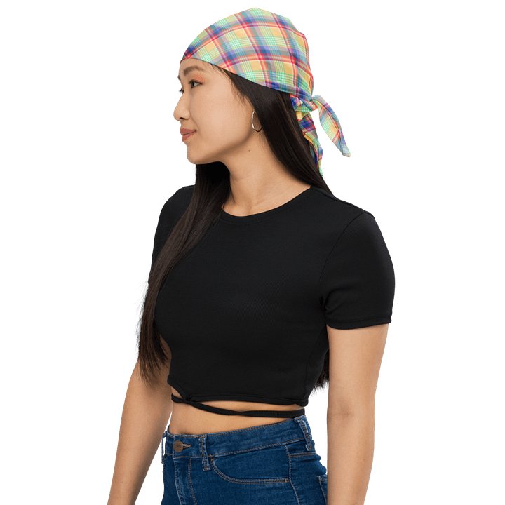 Bright Pastel Plaid Bandana product image (1)