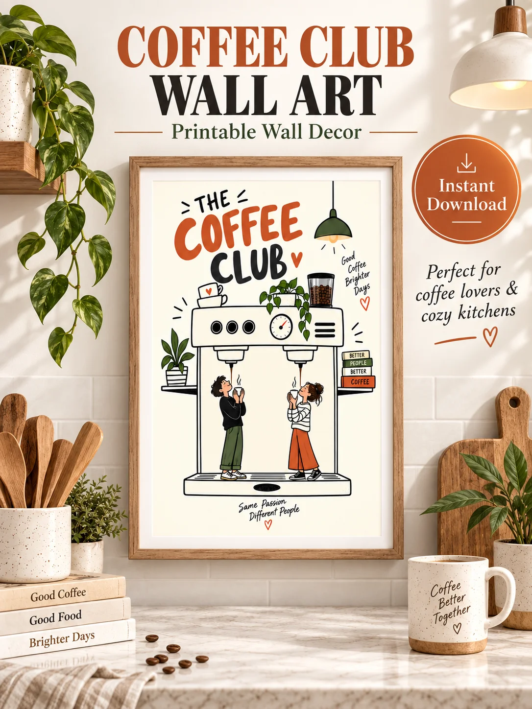 Coffee Club Wall Art, Retro Coffee Poster, Kitchen Coffee Bar Decor product image (4)