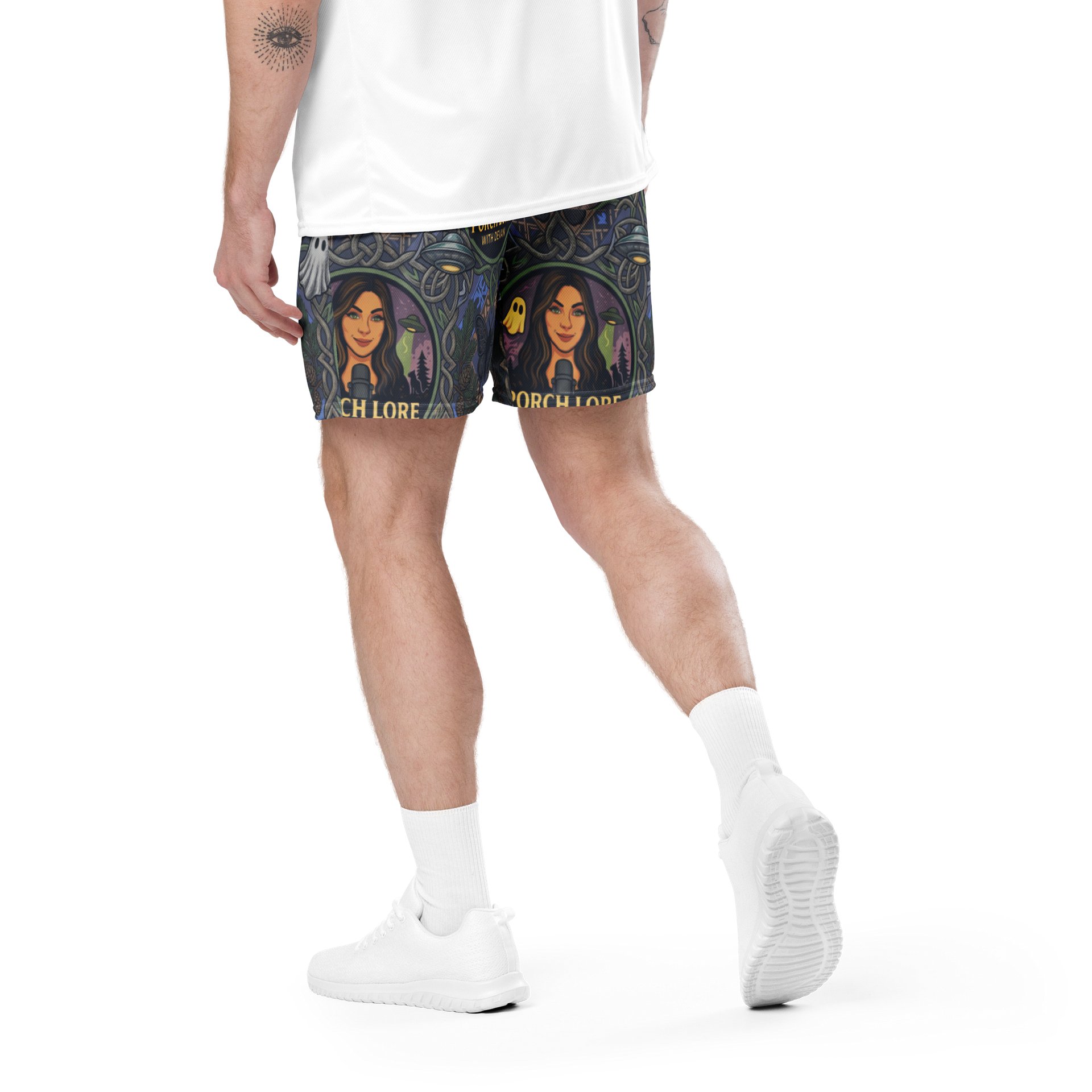 PORCH LORE DEVAN PERIWINKLE MOTH UNISEX SHORTS product image (4)