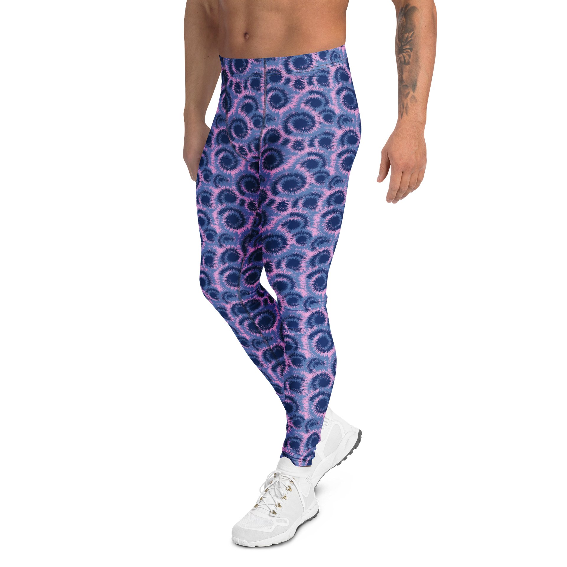 Comfortable Men’s Leggings: Bold Colorful Tie-Dye product image (4)
