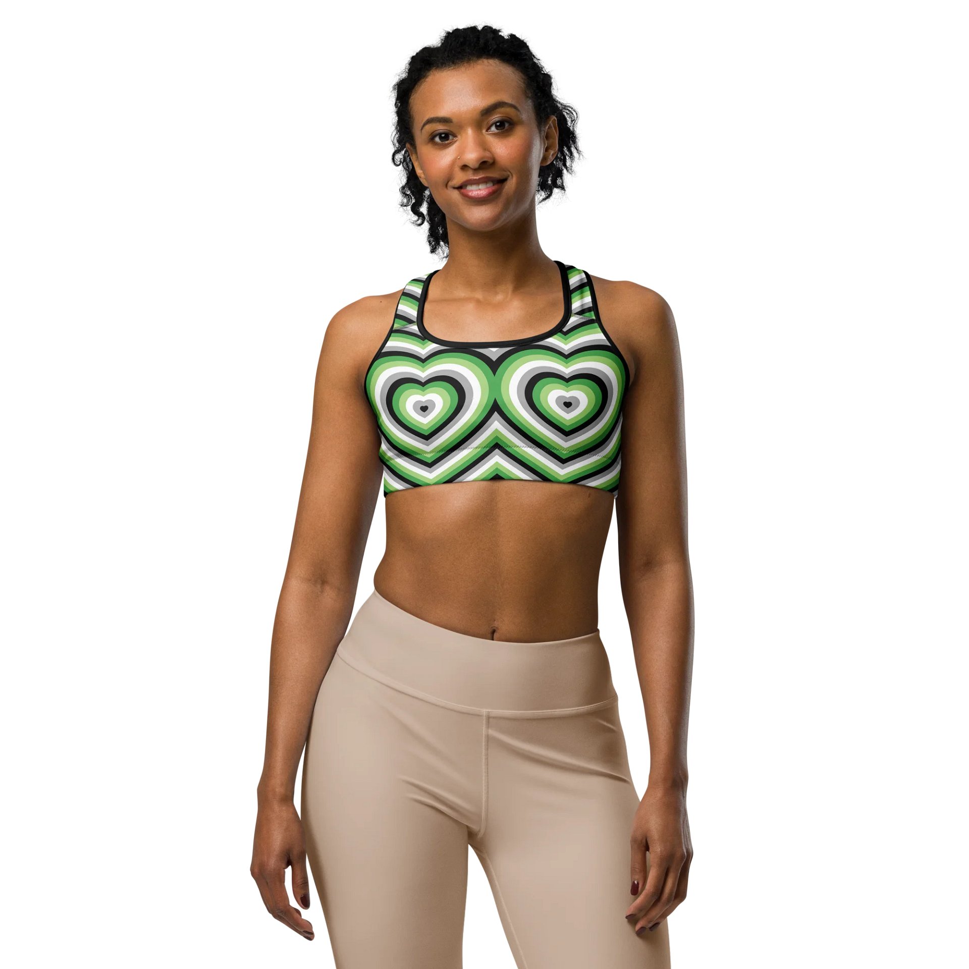 Aromantic Pride Hearts Sports Bra product image (1)