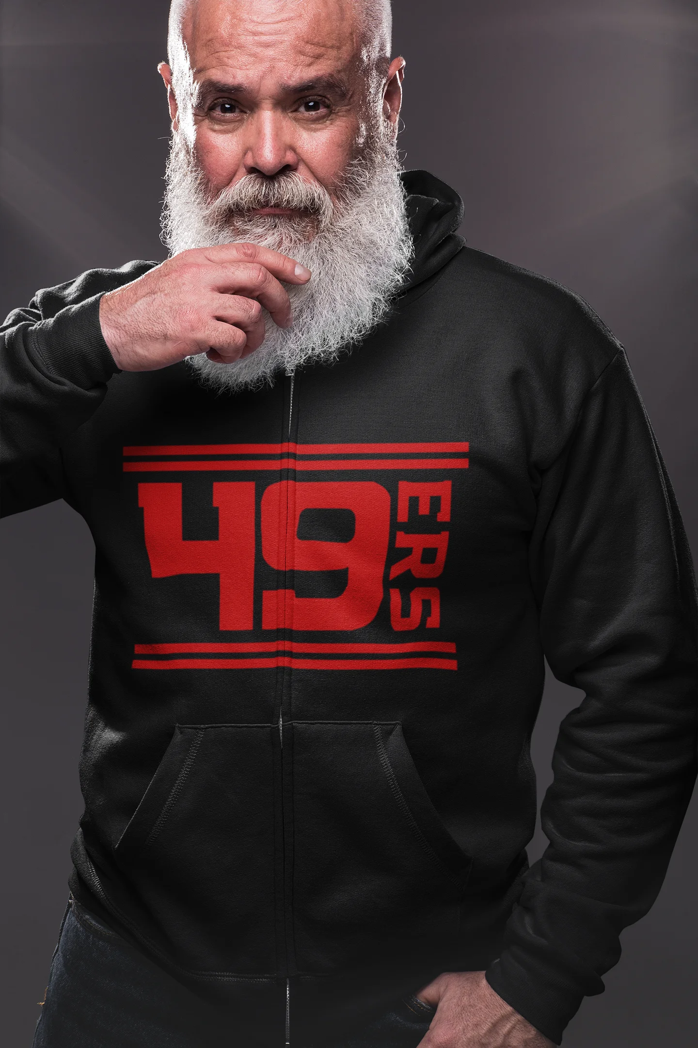 49ers Black Hoodie (Red writing) product image (1)