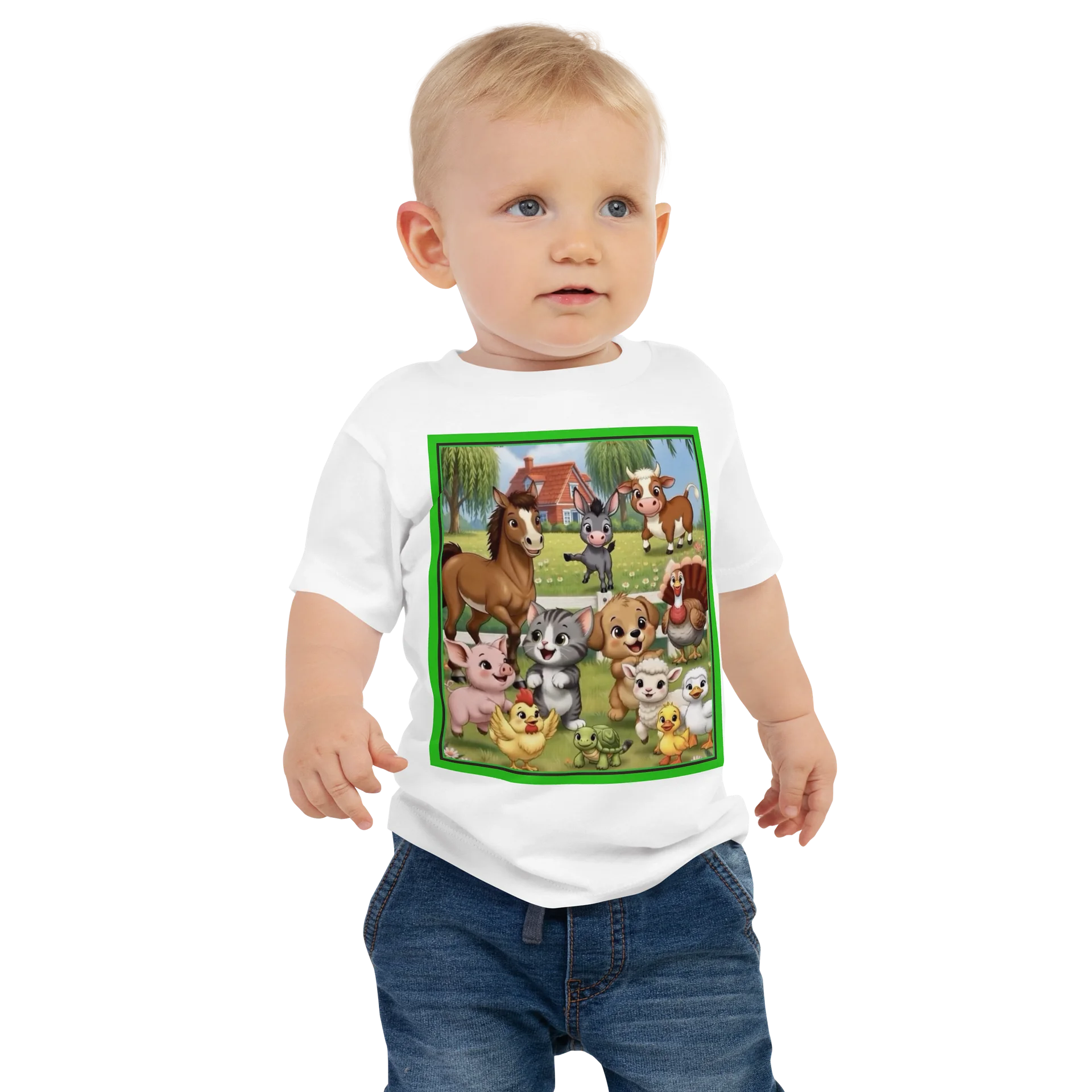 Cheerful Farm Animal Parade Baby Tee product image (1)