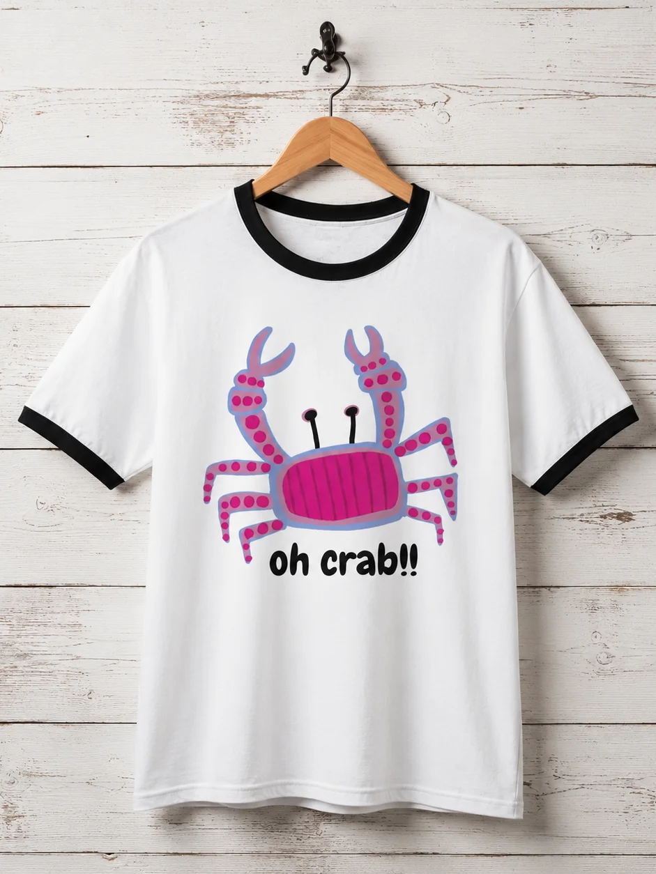 Oh Crab Retro Ringer Tee product image (1)