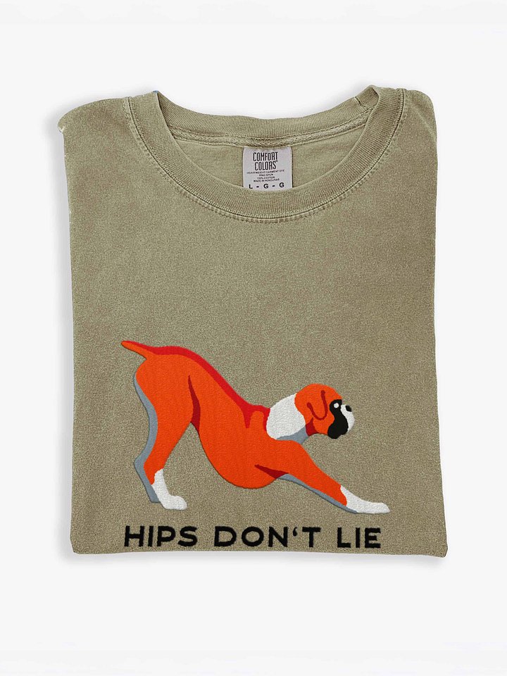 Hips Don't Lie T-Shirt(Embroidered) of a Boxer(Red) product image (2)