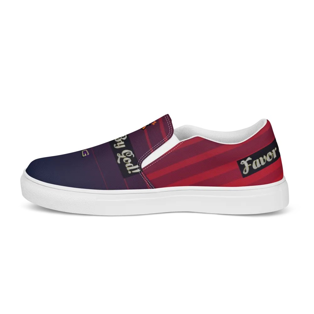 BBG Diamond Cross Purple and Burgundy Gradient Men's Slip Ons product image (10)