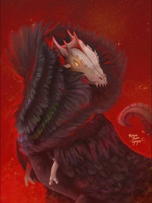Day 4 of Smaugust 2026 with Ruffling!  Again im following dracochats prompt list. All I knew if that I wanted this dragon to have a big ruffle of feathers and while researching birds with ruffles I came across the Jacobin Pigeon which also reminded me of a vampire, so behold the pigeon, vampire dragon!  #smaugust #dracosmaugust #art #dragon #pigeon 