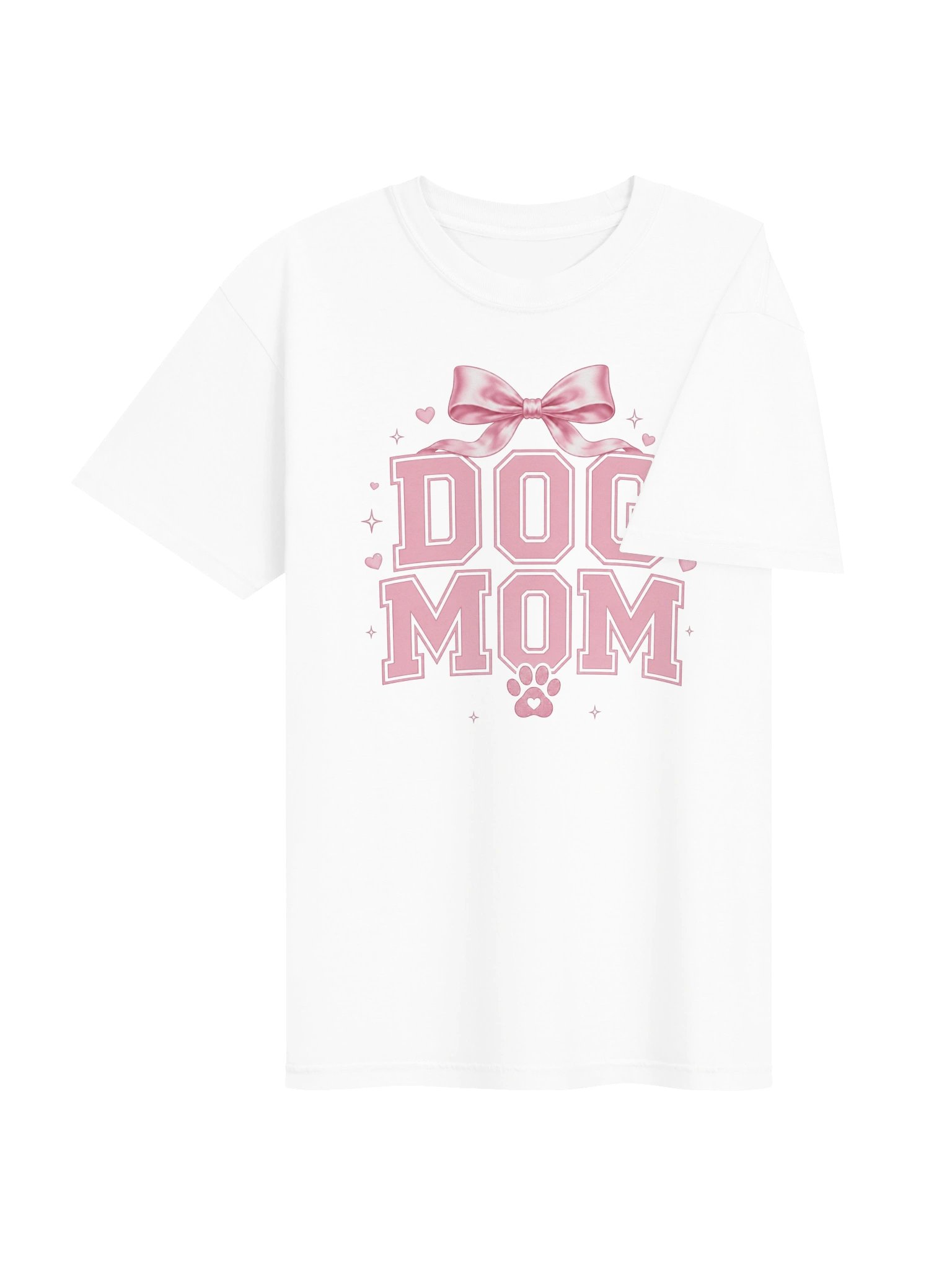 Coquette Dog Mom Bow Tee | Pink Varsity Dog Mom Shirt product image (69)