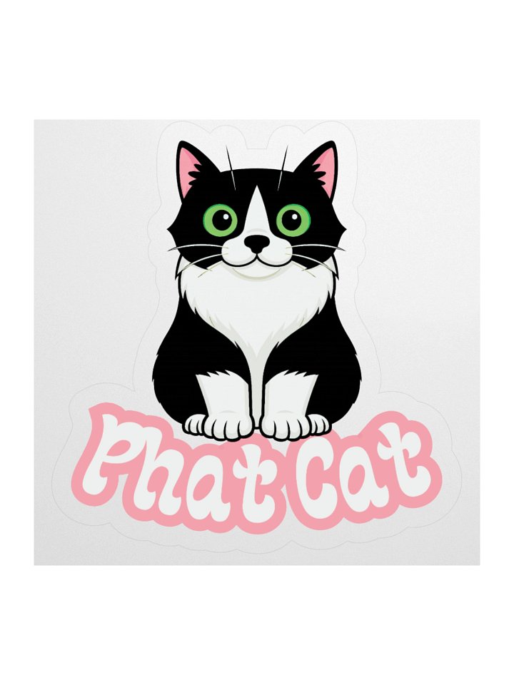 Small Phat Cat Sticker (Pink) product image (1)