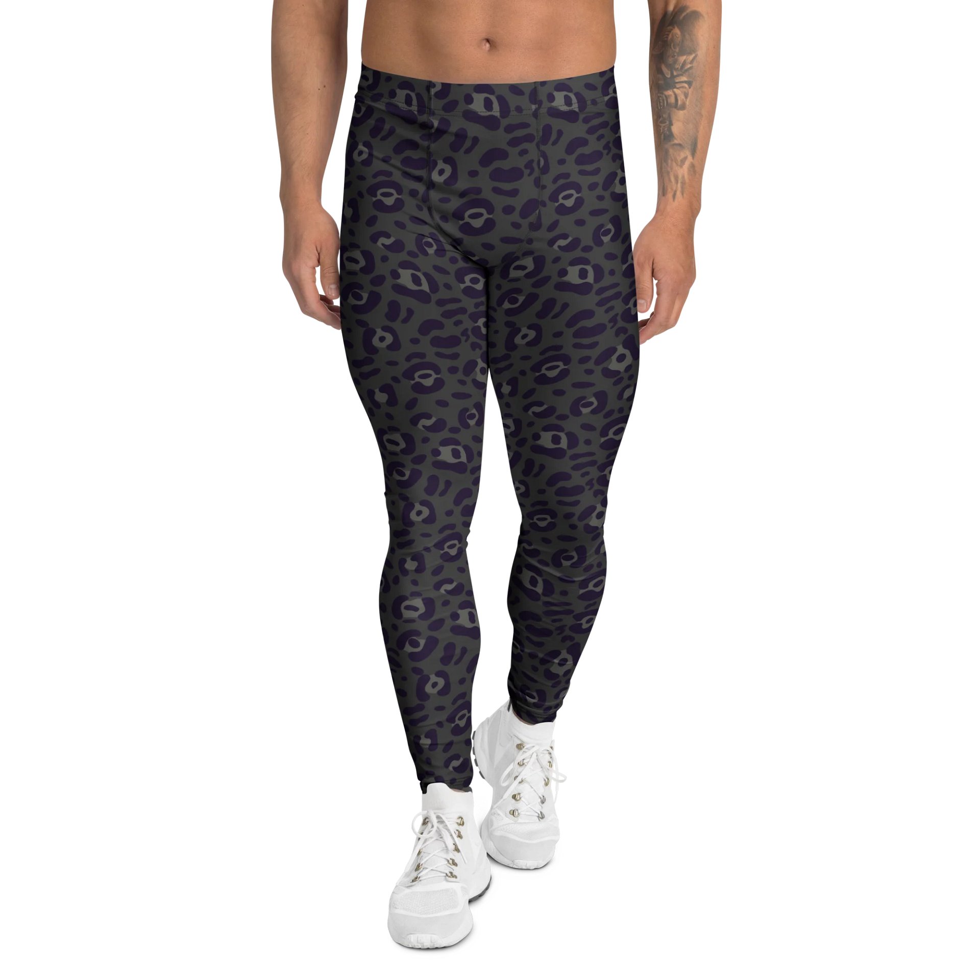 Comfortable Men's Leggings with Bold Black Leopard Print product image (1)