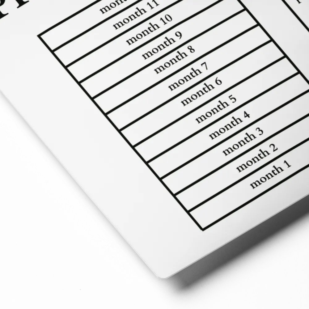 HIGHFALUTIN ANNUAL RENT TRACKER (black design 1) product image (2)