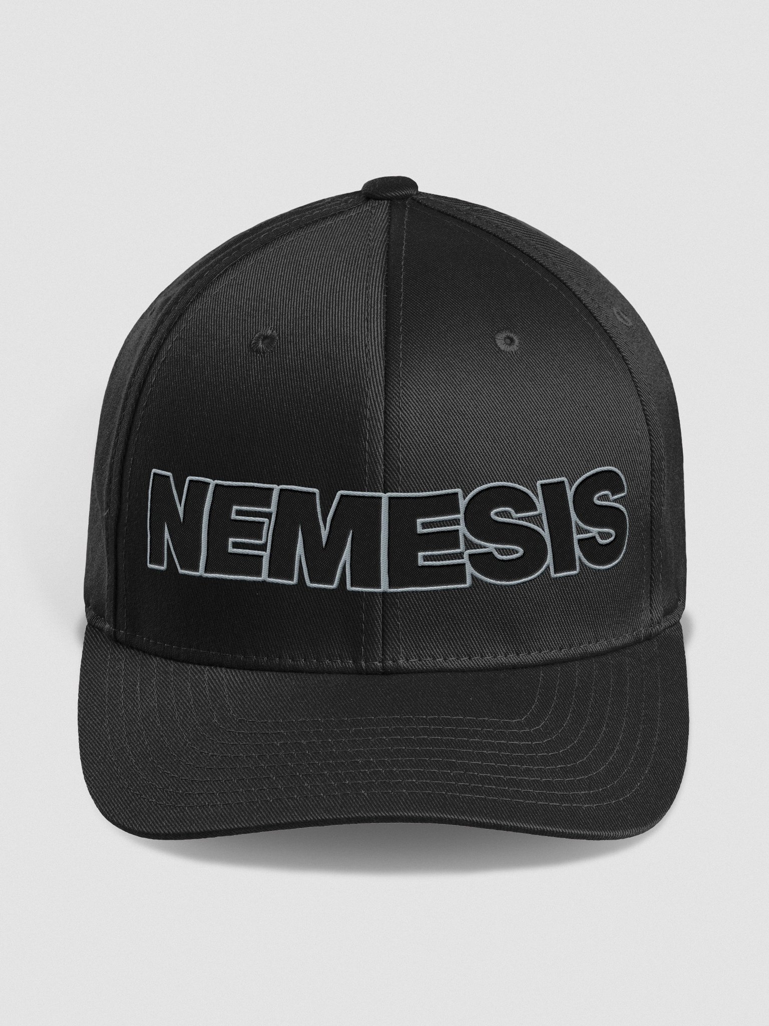 Nemesis BLK Text Fitted Cap product image (1)