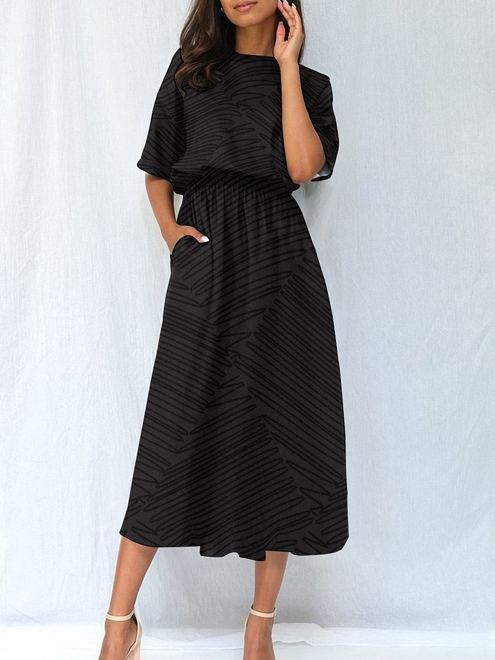Black Abstract Print Maxi Dress product image (2)