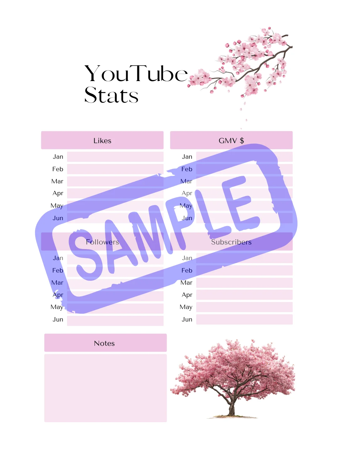 Cherry Blossom Social Media Planner - A5 product image (9)