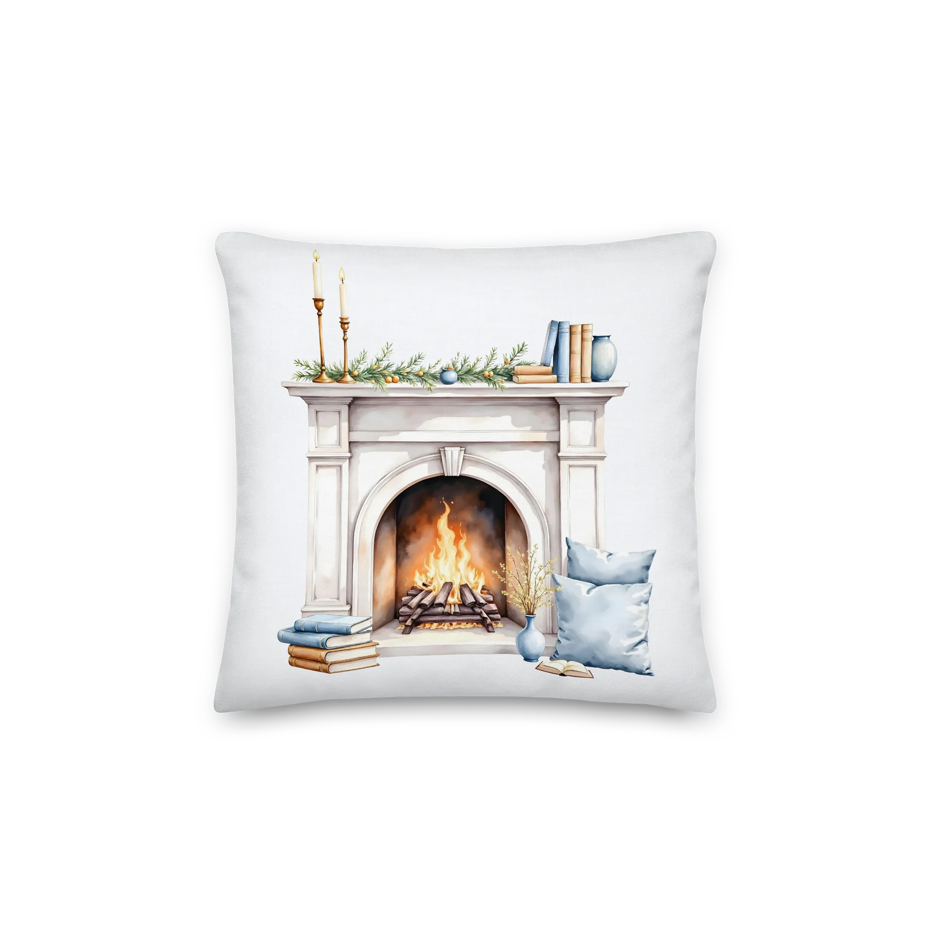 One More Chapter by the Fire — Two-Sided Winter Pillow product image (2)