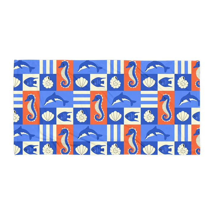 Ocean Tile Pattern Beach Towel for Summer Camp product image (1)