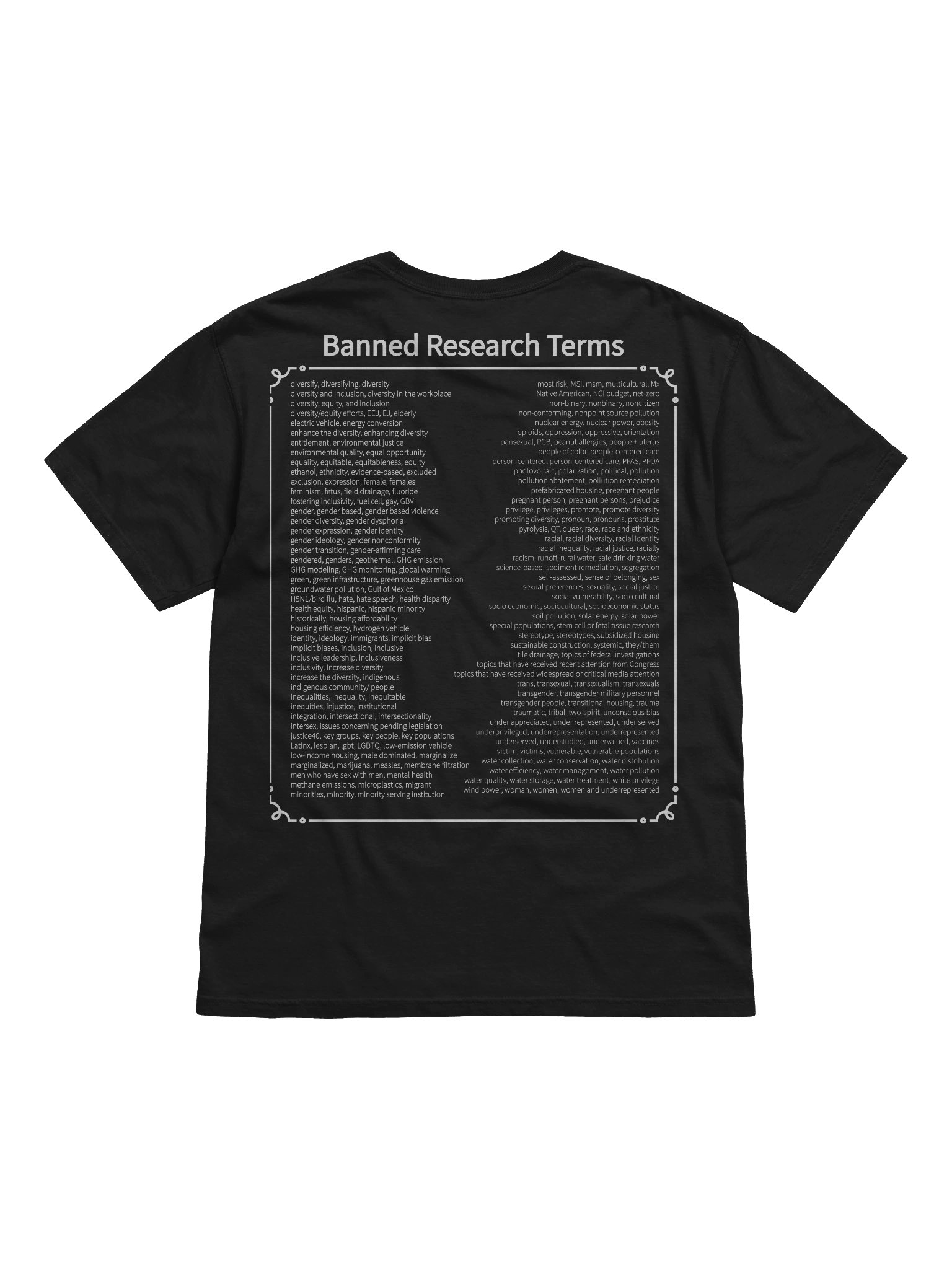 Banned Research Terms t-shirt product image (12)