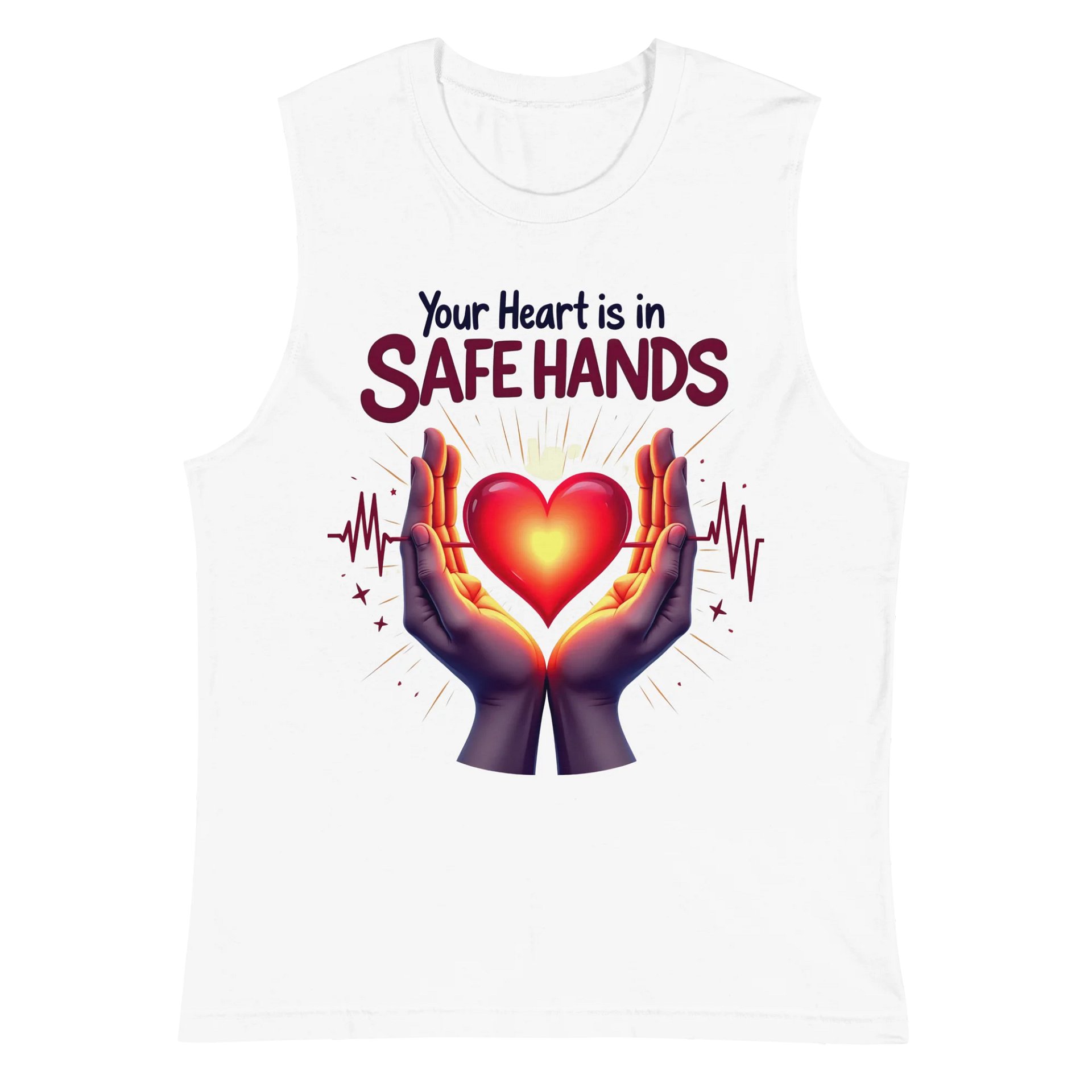 Safe Hands Glowing Heart Muscle Tank product image (2)