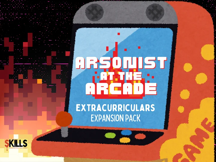 Arsonist at the Arcade - A Family-Friendly Videogame Themed Mystery Party Game - Extracurriculars Add-On product image (1)