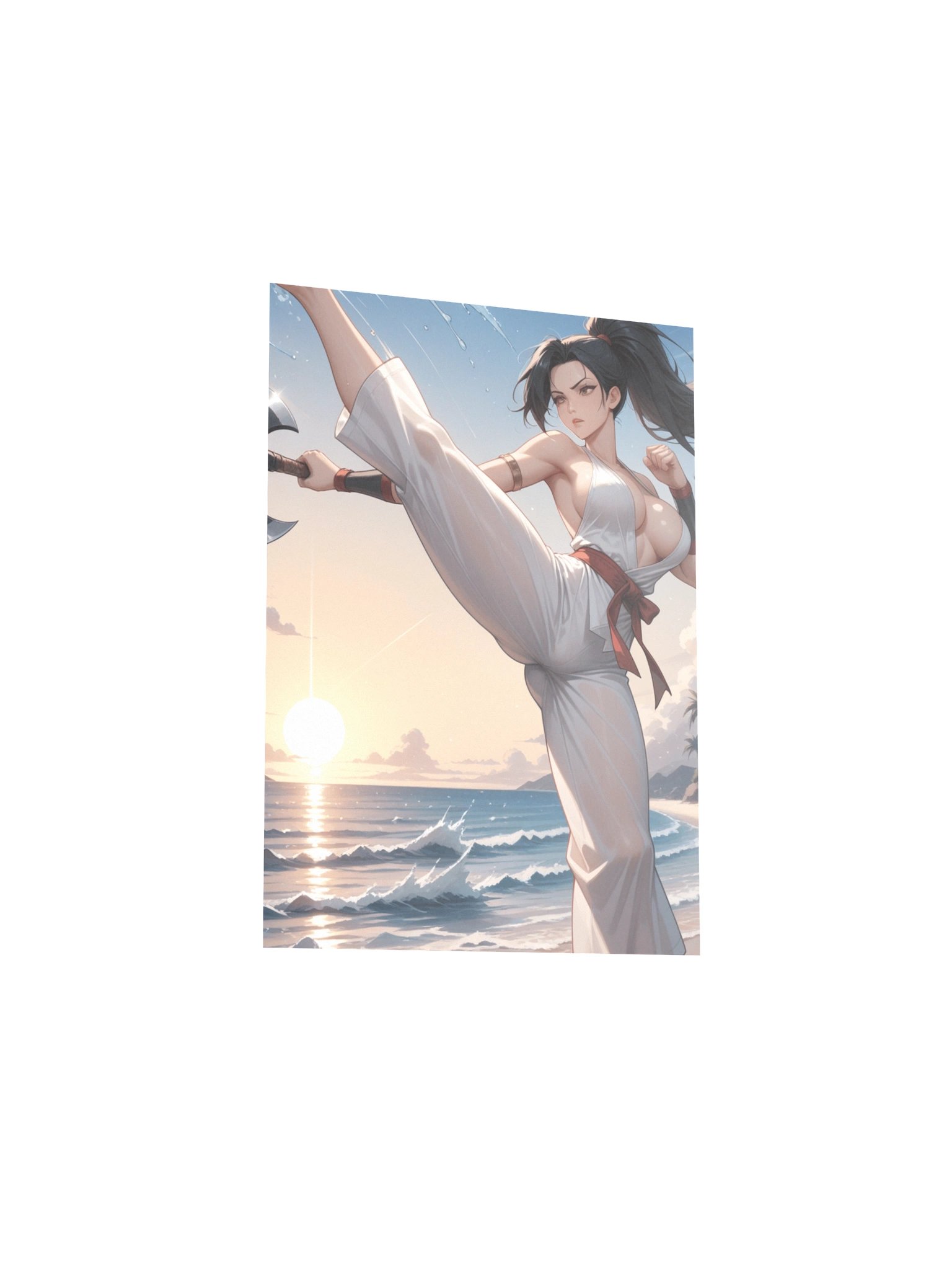 Saia Martial Arts Beach Sunset Anime Art Poster | Museum-Quality Matte Wall Print | animeneax.com product image (18)