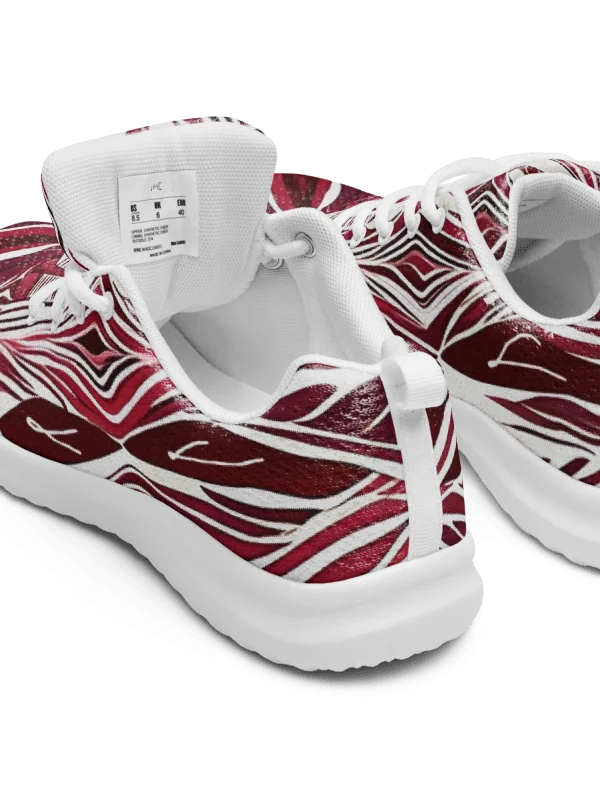 Women's Burgundy & White Abstract Art Painted Athletic Kicks product image (6)