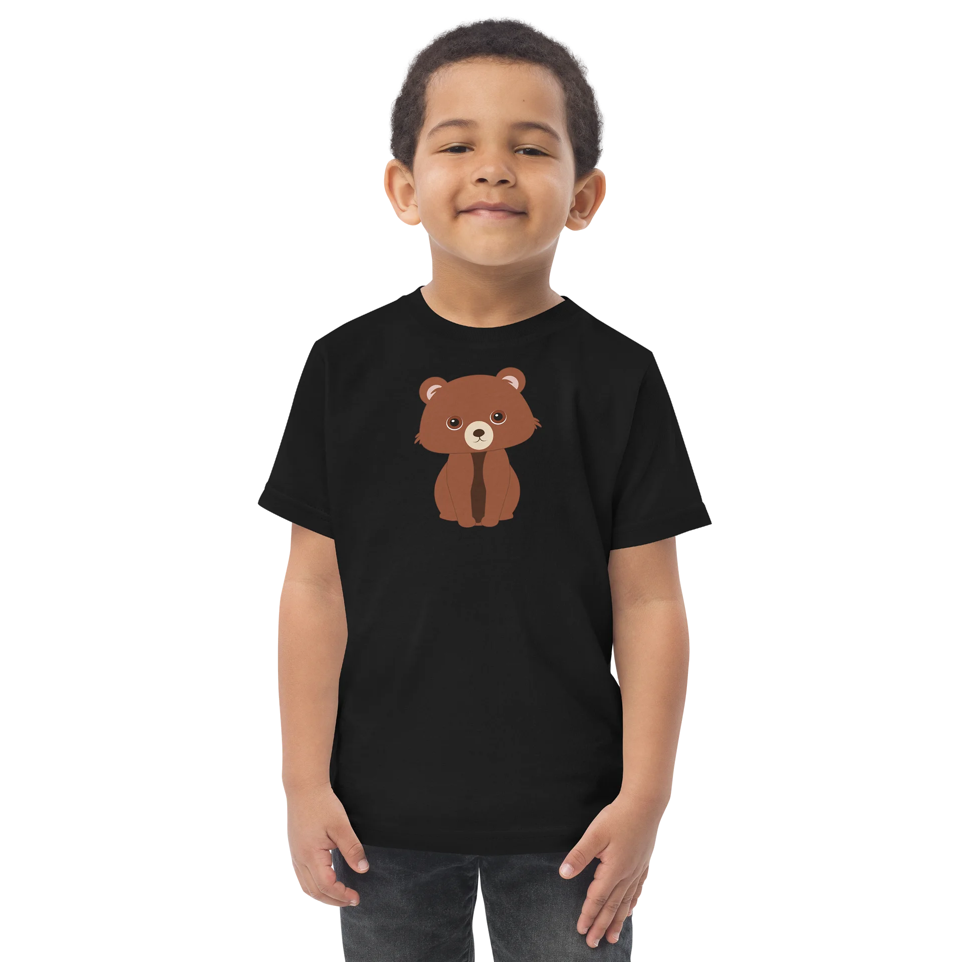 Sitting Woodland Friends Bear Toddler Jersey T-Shirt product image (1)