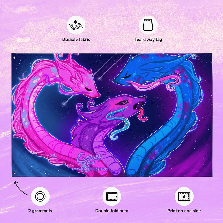 Fantasy Hydra Bisexual Subtle Pride Flag product image (2)
