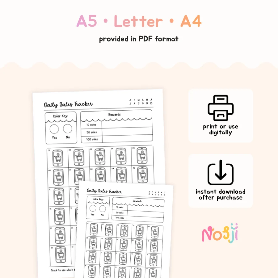 Daily Sales Tracker Printable Small Business Sales Tracker product image (2)