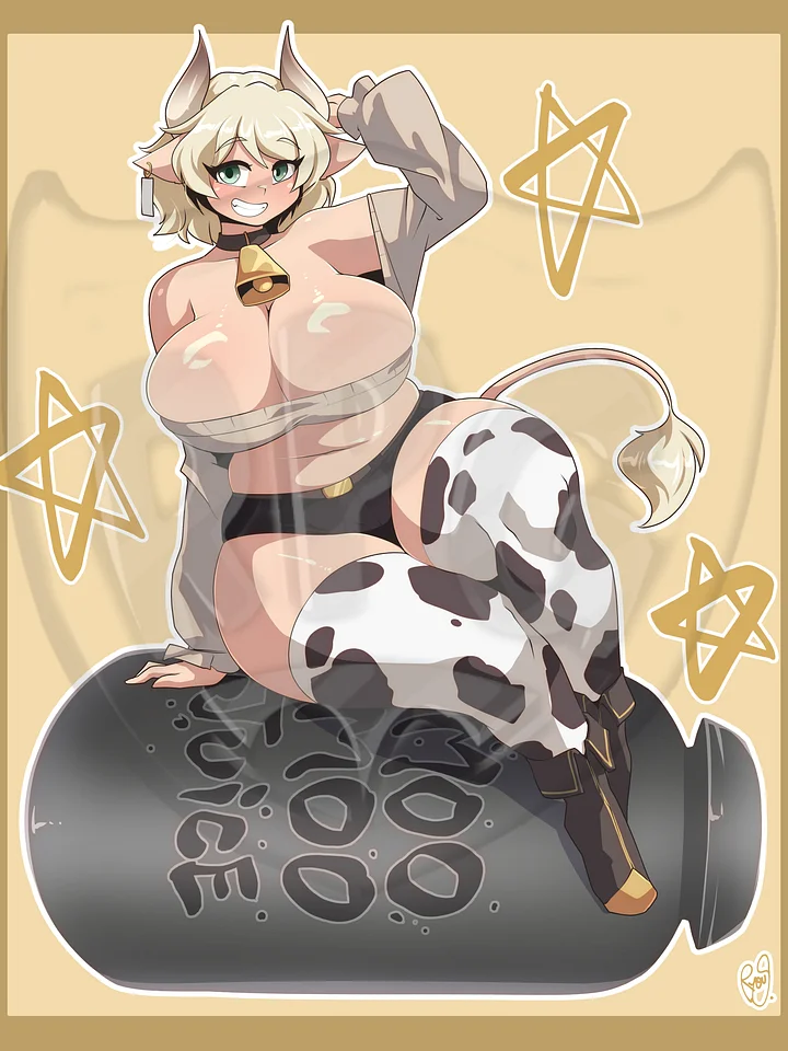 Laanta 'Laatte' Boldheart - Moo Moo Juice Art Print product image (1)