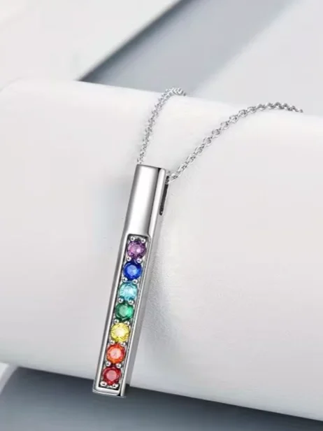 Rainbow Silver Pendant and Necklace product image (2)