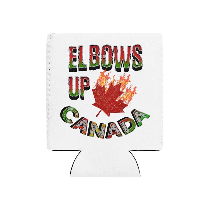 Elbows Up Canada Flaming Maple Can Cooler product image (1)
