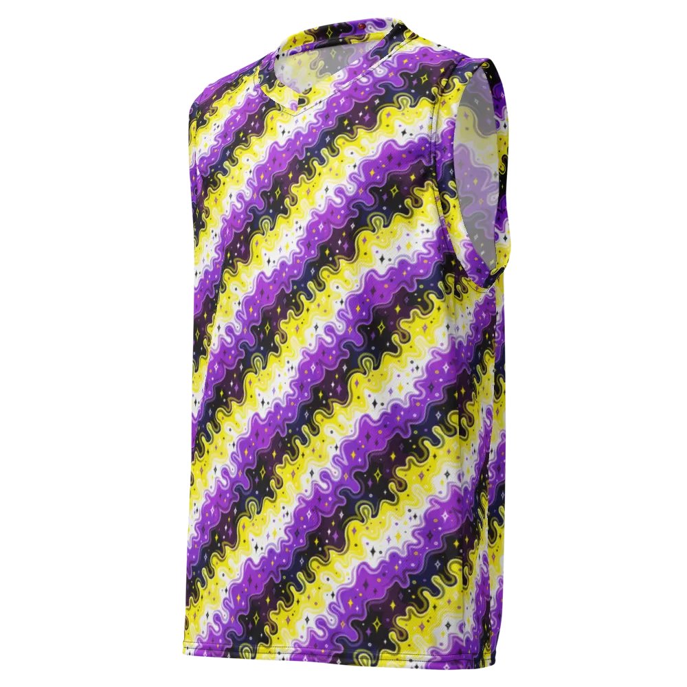 Non-Binary Pattern All-Over Unisex Basketball Jersey product image (1)