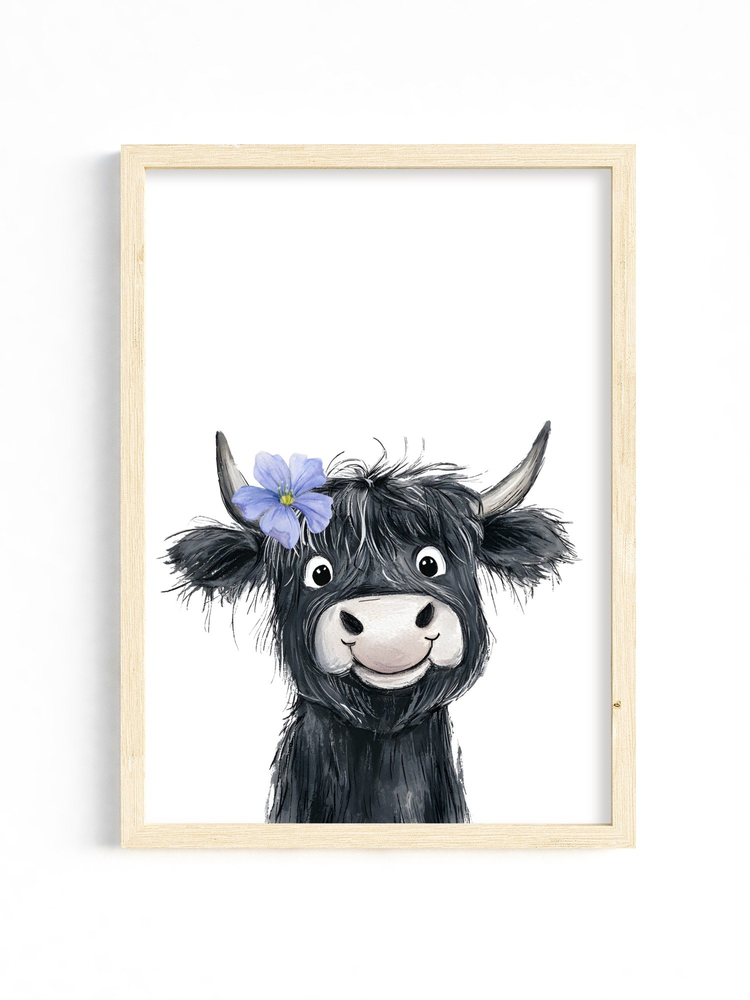 Highland Black Cow, Farm Nursery Print product image (1)