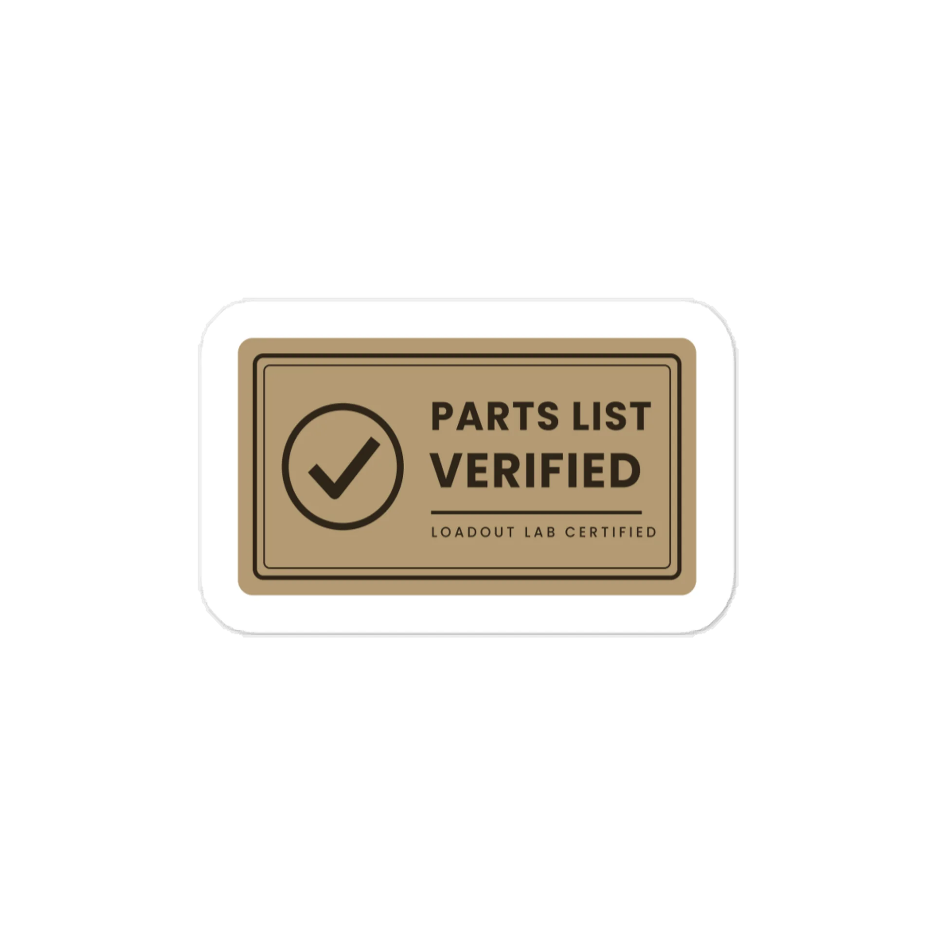 Part List Verified Loadout Lab Sticker product image (1)