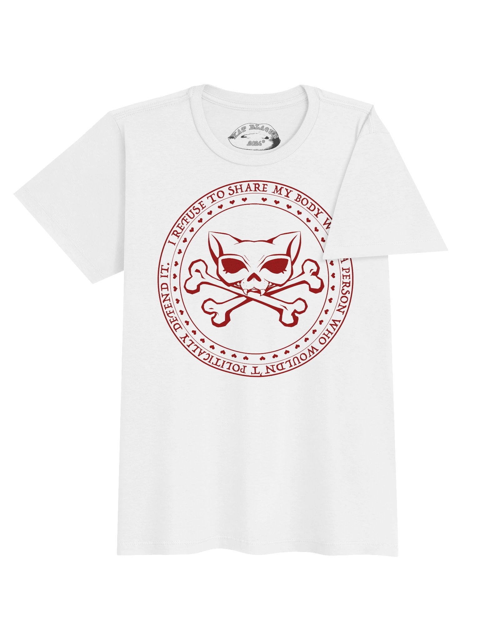 I Refuse Red Ink Kat Skull Tee product image (4)