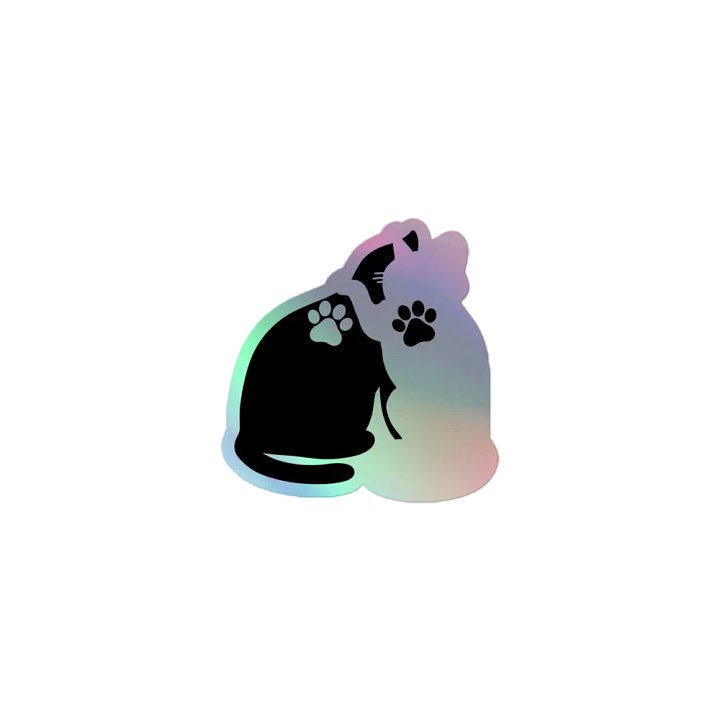 Ying & Yang Cats Holographic Sticker product image (1)